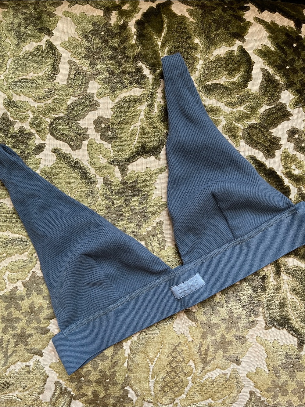 Skims Deep Sea Ribbed Plunge Bralette Bra 🌊